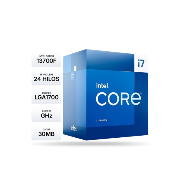 Procesador Intel Core i7-13700F 2.10/5.20GHz 30MB SmartCaché LGA1700, 65W