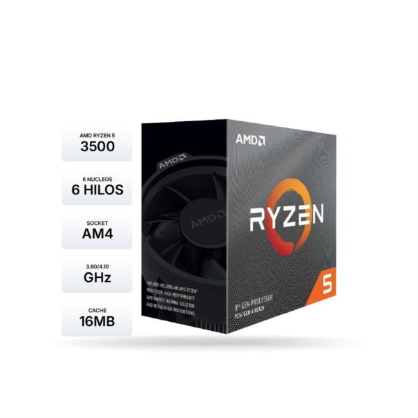 PROCESADOR AMD RYZEN 5 3500 3.60/4.10 GHz, 6 CORE, AM4 OEM. 65W