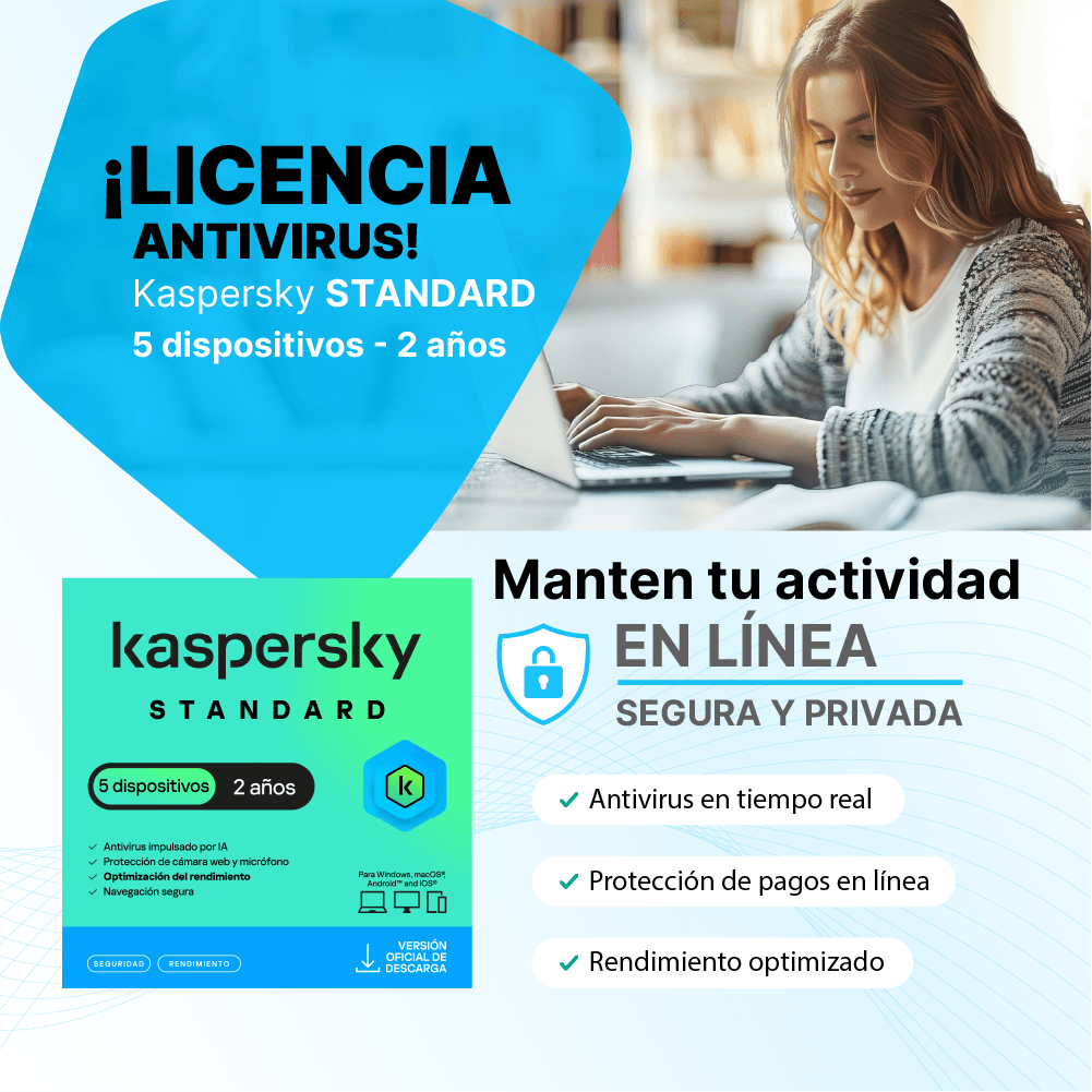 Antivirus Kaspersky STANDARD / 5 dispositivos / 2 años / Descarga digital, ESD