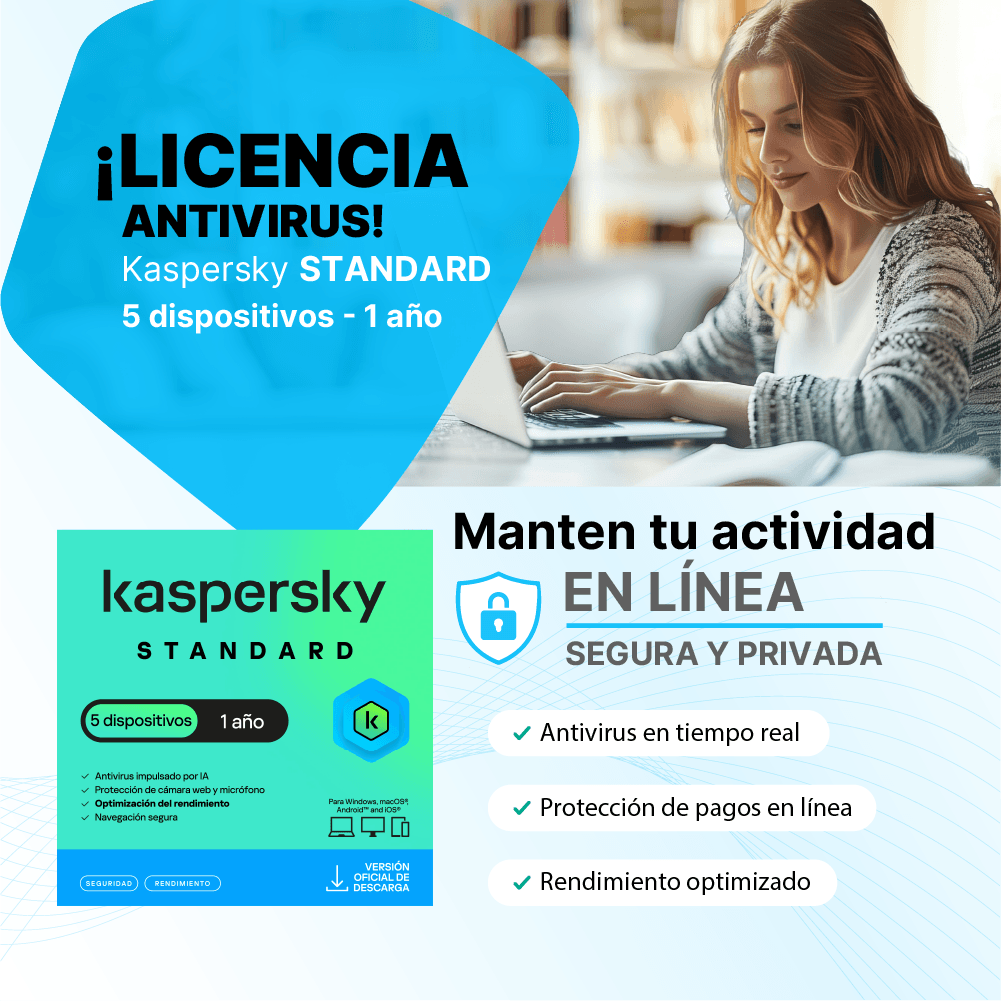 Antivirus Kaspersky STANDARD / 5 dispositivos / 1 año / Descarga digital, ESD