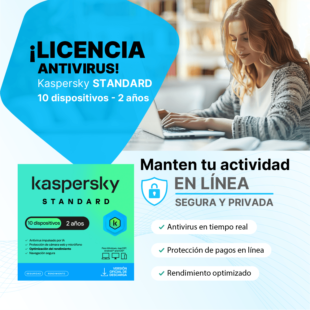 Antivirus Kaspersky STANDARD / 10 dispositivos / 2 años / Descarga digital, ESD