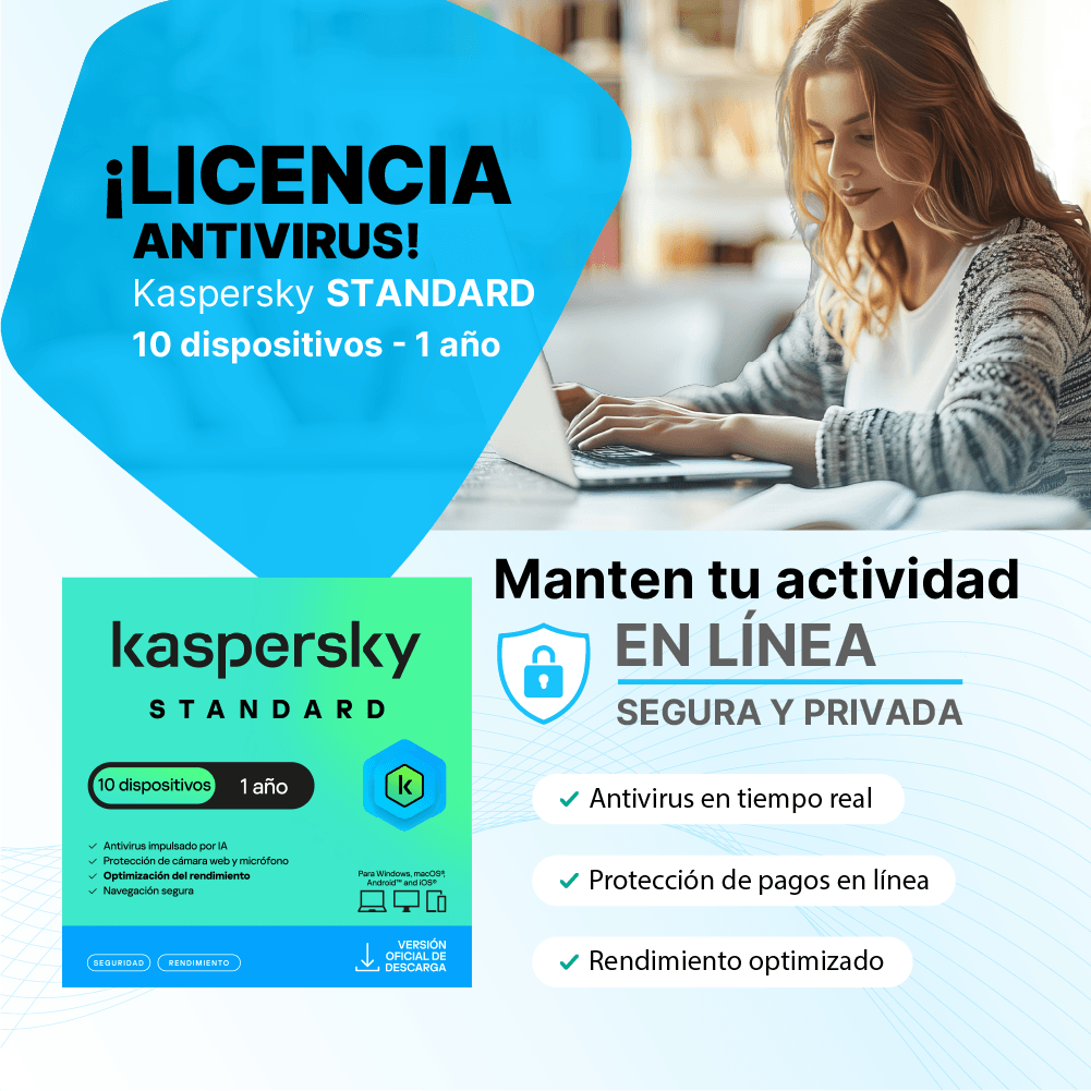 Antivirus Kaspersky STANDARD / 10 dispositivos / 1 año / Descarga digital, ESD