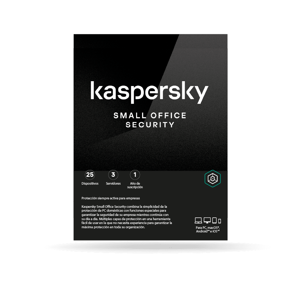 Antivirus Kaspersky Small Office Security 8, digital ESD (25 dispositivos + 3 Server) 1 AÑO