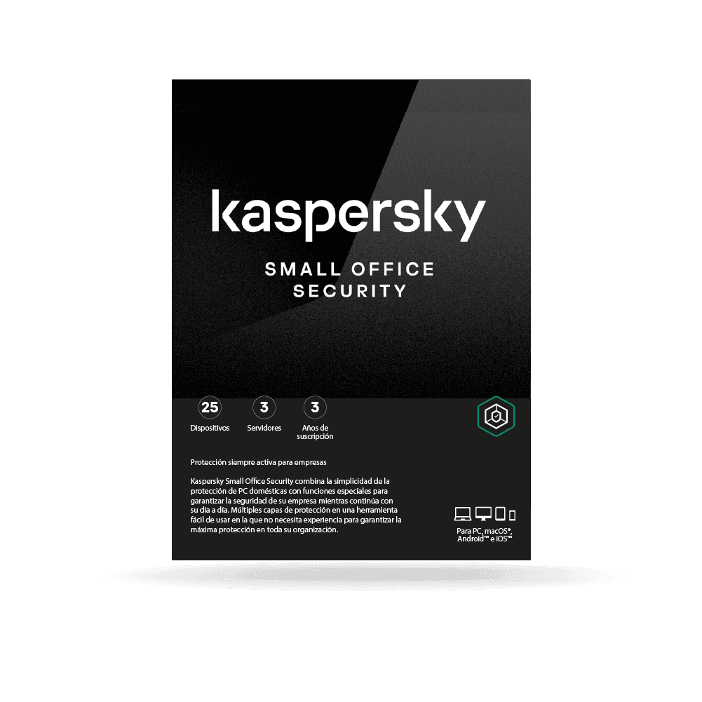 Antivirus Kaspersky Small Office Security 8, digital ESD (25 dispositivos + 3 Server) 3 AÑOS