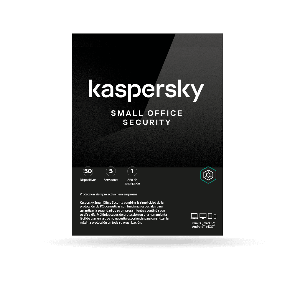 Antivirus Kaspersky Small Office Security 8, digital ESD (50 dispositivos + 5 Server) 1 AÑO