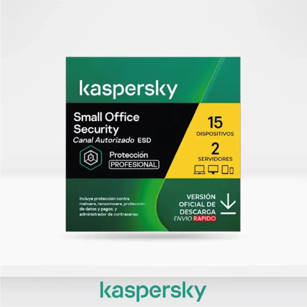 Antivirus Kaspersky Small Office Security 8, digital ESD (15 dispositivos + 2 Server) 1-2-3 AÑOS
