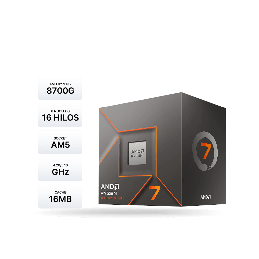 Procesador AMD Ryzen 7 8700G 4.2GHz Socket AM5 16MB Cache, 6-Core, Graphics Radeon 780M