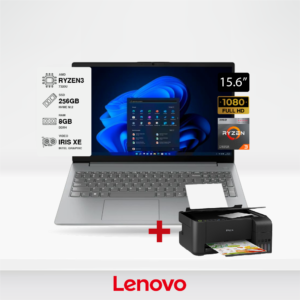 COMBO Laptop Lenovo V15 G4 AMN, AMD Ryzen 3 7320U, RAM 8GB, SSD M.2 256GB, 15.6" FHD, FreeDOS + Impresora Epson L3250 WiFi