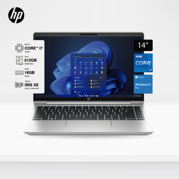 Laptop HP ProBook 14" Intel Core i7 I7-1335U - 512GB SSD M.2 - Ram 16gb DDR4