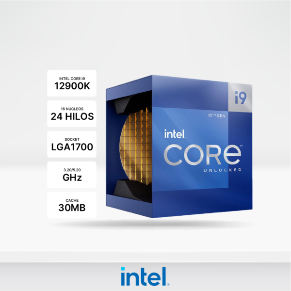 Procesador Intel Core i9-12900K 3.20 / 5.10GHz, 16 Core, 30MB Caché L3, LGA1700, 125W