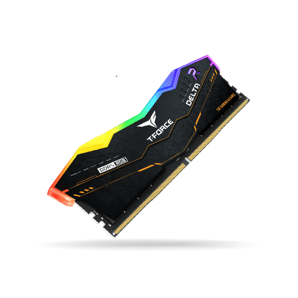 Memoria TEAMGROUP T-FORCE DELTA BLACK RGB, 16GB (1x16GB) DDR5-6000MHz, CL38, 1.25V