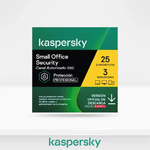 Antivirus Kaspersky Small Office Security 8, digital ESD (25 dispositivos + 3 Server) 2 AÑOS