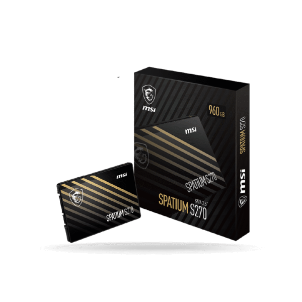 Disco Solido SSD MSI SPATIUM S270, SATA 2.5″ 480GB, Lectura 500 MB/s, escritura 450 MB/s.
