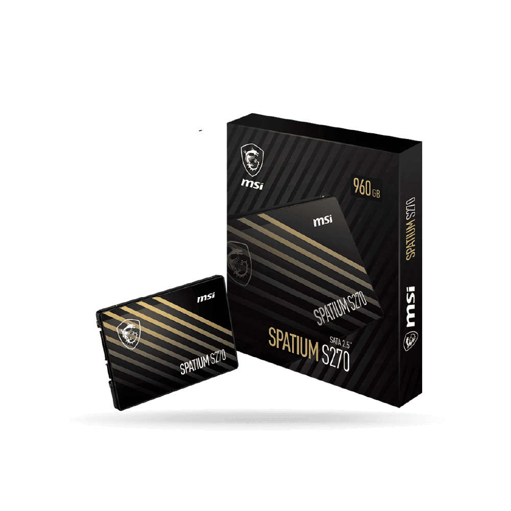 Disco Solido SSD MSI SPATIUM S270, SATA 2.5″ 480GB, Lectura 500 MB/s, escritura 450 MB/s.