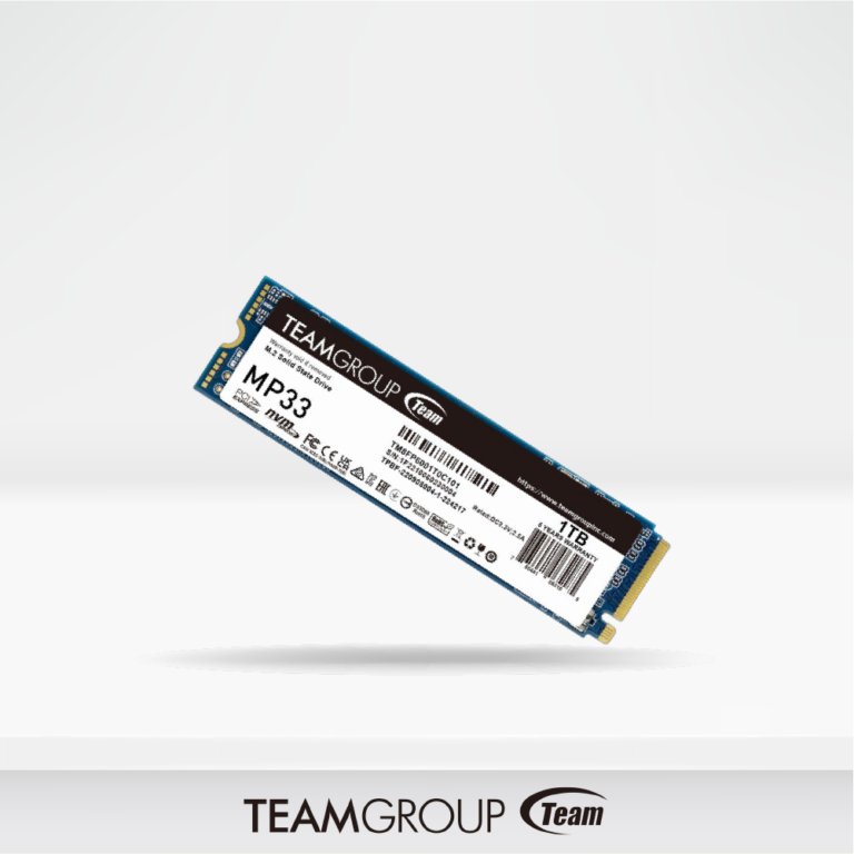 Disco solido TeamGroup MP33 M.2 PCIe SSD 1TB PCIe 3.0 x4 NVMe, Lectura 1800 MB/s, Escritura 1500 MB/s.