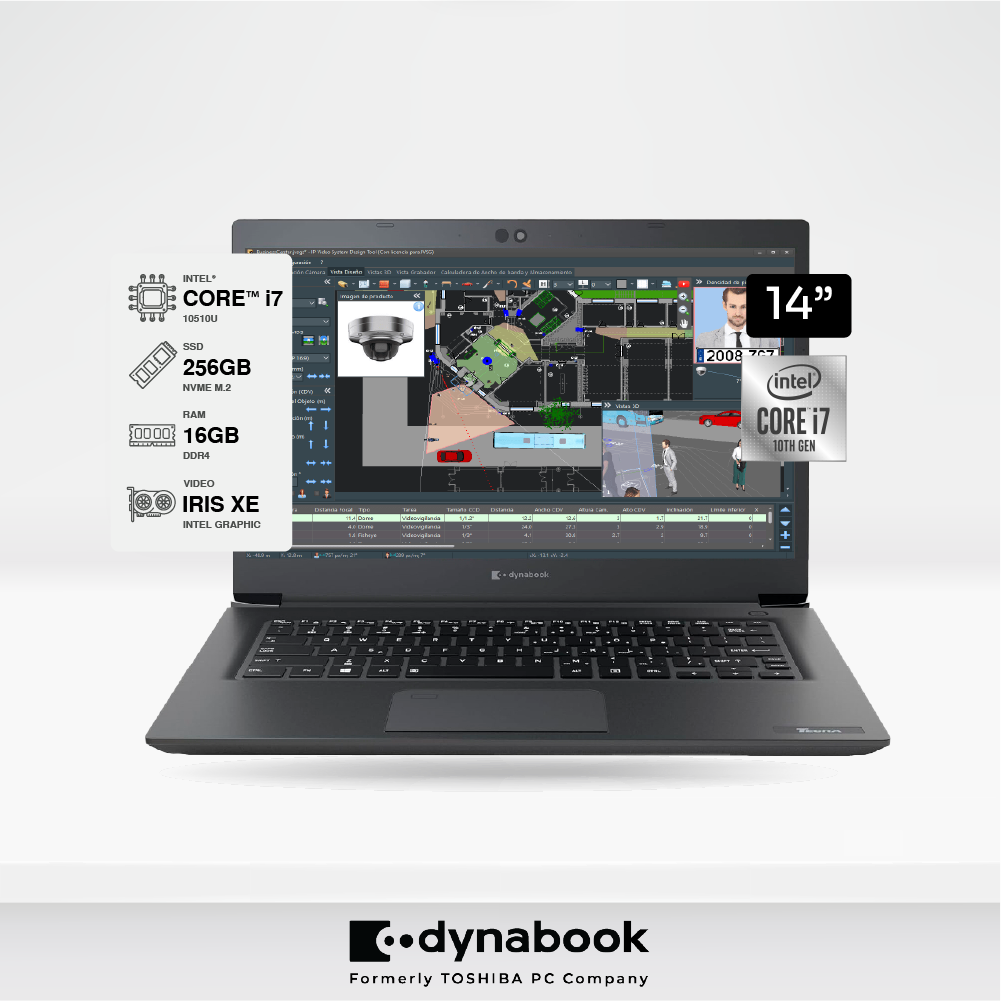 Laptop Dynabook Tecra A40-G Intel Core i7 10510U, 16GB RAM, 256GB SSD, LED 14″ HD FreeDOS.
