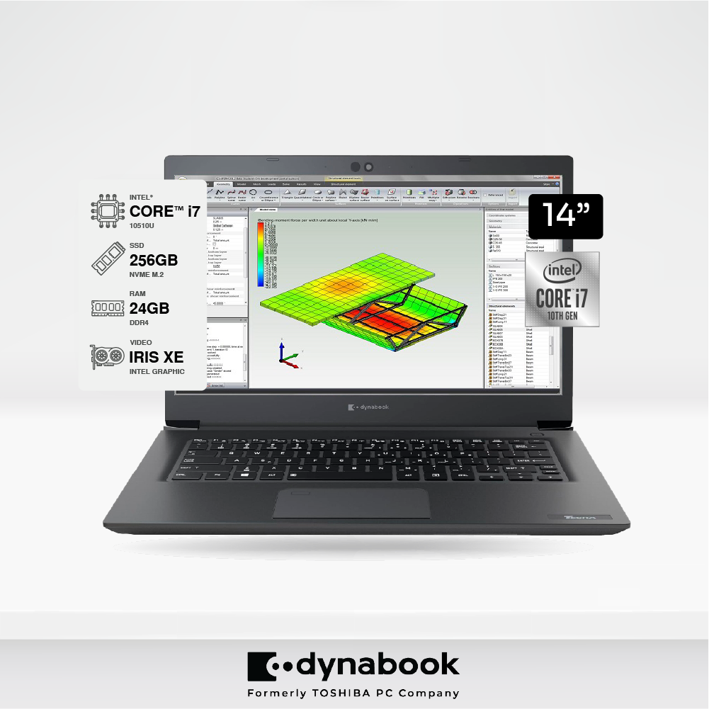Laptop Dynabook Tecra A40-G Intel Core i7 10510U, 24GB RAM, 256GB SSD, LED 14″ HD FreeDOS.