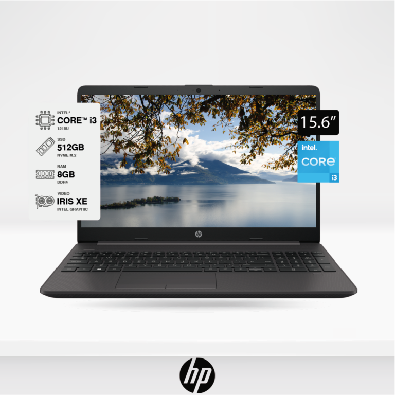 Laptop HP 250 G9 15.6" HD, Intel Core I3-1215U, Ram 8GB, Disco solido M.2 512GB, FreeDOS.