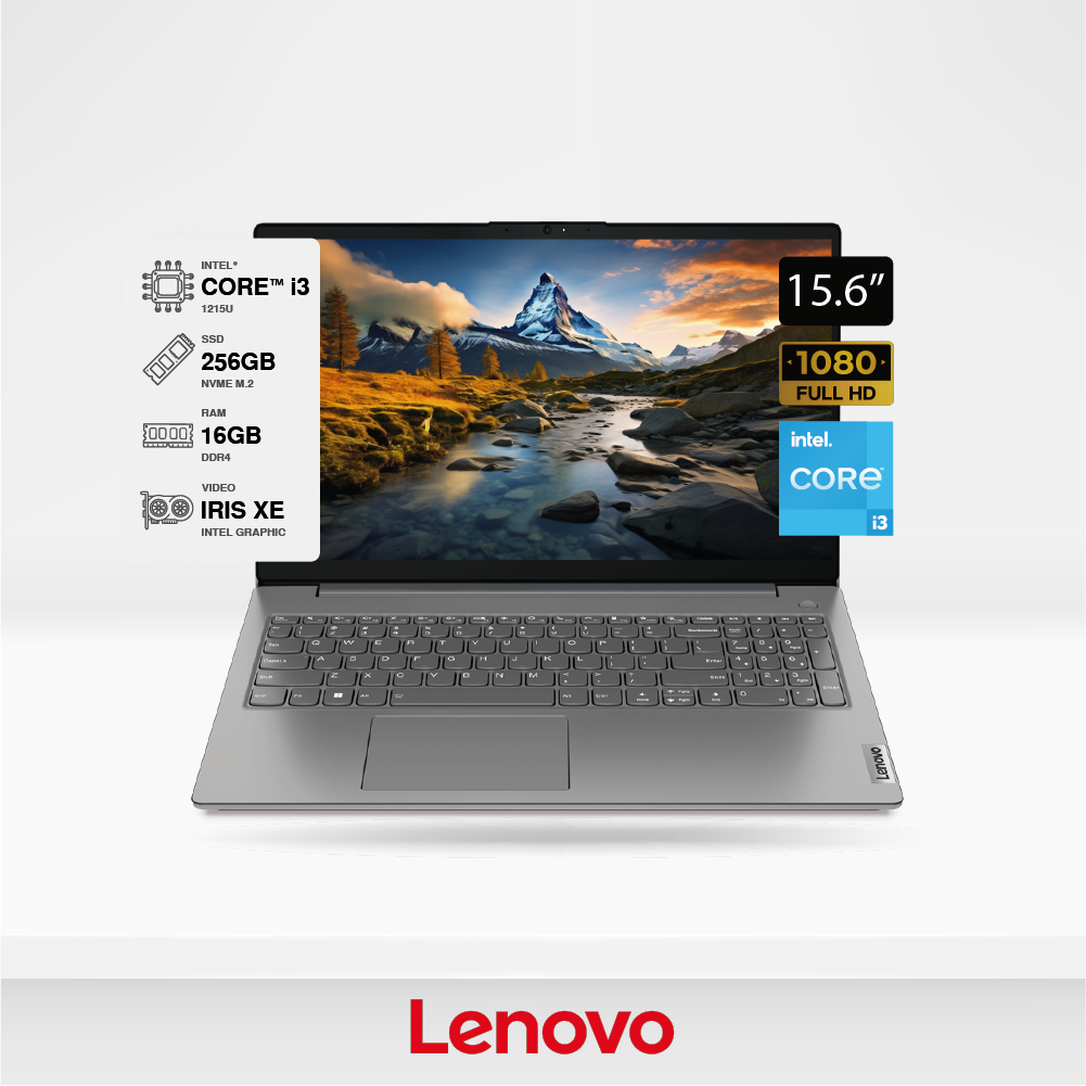 Laptop Lenovo V15 G3 IAP Intel Core i3-1215U, 16GB, 256GB SSD M.2 Pantalla 15.6" FHD (1920x1080). Freedos