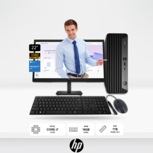 Computadora HP ProDesk 400 SFF, Intel Core i7 12700, 16GB RAM, 1TB SSD, P22 21.5" FHD, Windows 11 Pro