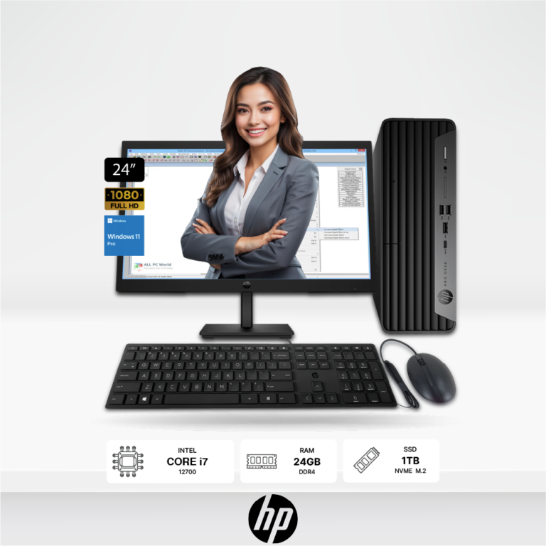 Computadora HP ProDesk 400 SFF, Intel Core Intel i7 12700, 24GB RAM, 1TB SSD,P24V 23.8" FHD, Windows 11 Pro