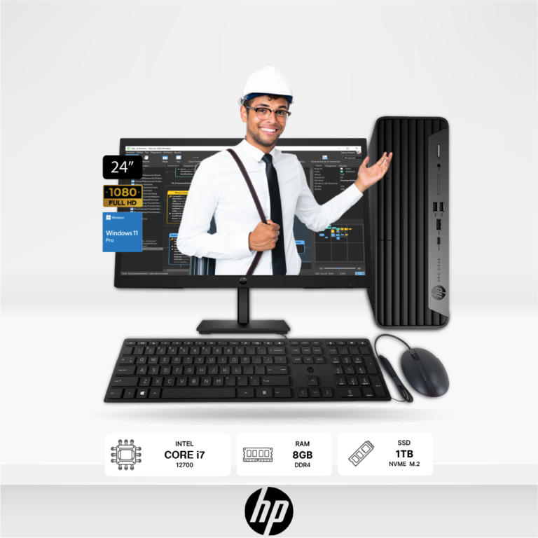 Computadora HP ProDesk 400 SFF, Intel Core Intel i7 12700, 8GB RAM, 1TB SSD,P24V 23.8" FHD, Windows 11 Pro