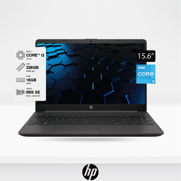 Laptop HP 250 G9, 15.6" HD, Intel Core i3-1215U, Ram 16GB, solido 256GB, FreeDOS.