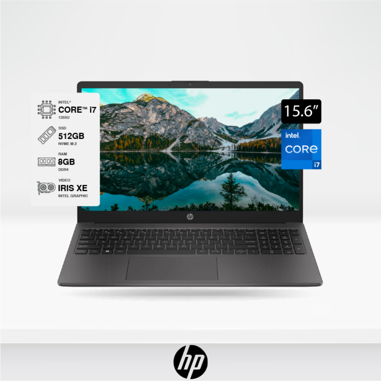 Laptop HP 250 G10 15.6", Intel Core i7 I7-1355U, Ram 8GB, Disco solido M.2 512GB, FreeDOS.