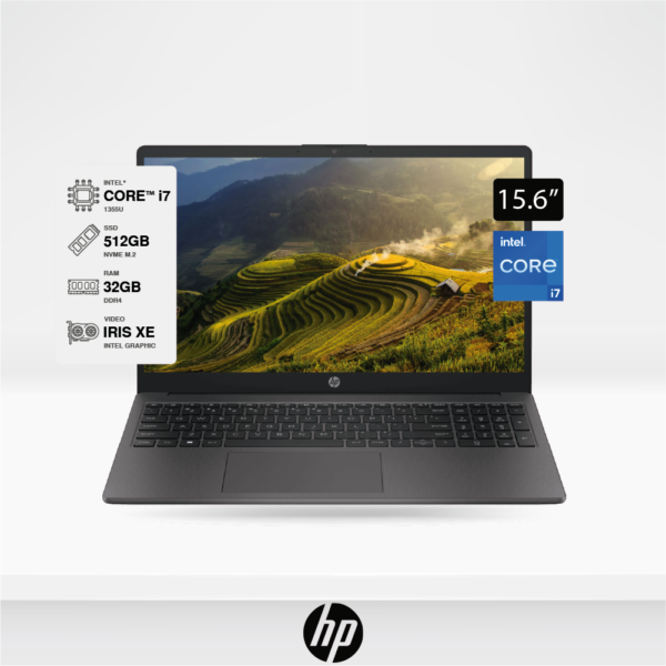 Laptop HP 250 G10 15.6", Intel Core I7-1355U, Ram 32GB, Disco solido 512GB, Freedos