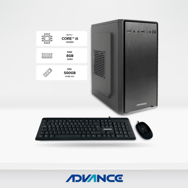 PC ADVANCE Visson VM1460, Intel Core I5-12450H, Ram 8GB DDR4, Disco Solido M.2 500GB, WiFi, 2xHDMI, 1xDP