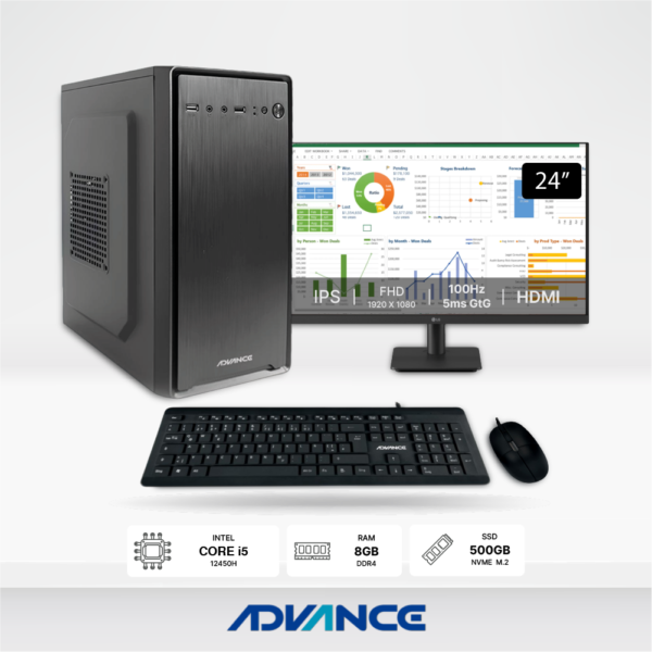 Computadora ADVANCE Visson VM1460, Core i5-12450H,12VA, RAM 8GB, SSD 500GB