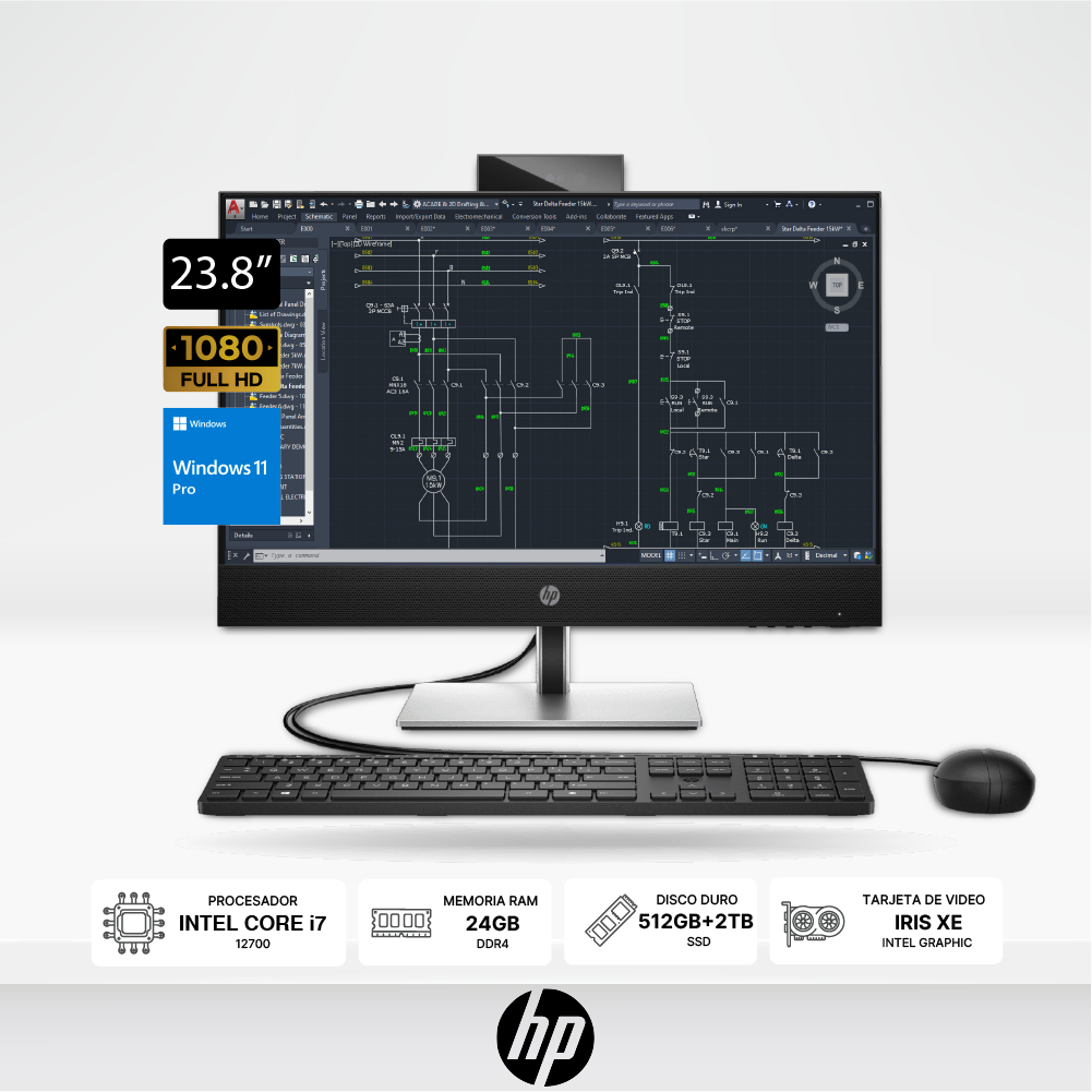 PC AIO HP ProOne 440 G9 23.8" FHD Intel i7-12700 RAM 24GB, SSD 512GB+SSD2TB, DVD, Windows 11Pro