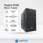 Case ANTRYX Elegant 550M, Fuente real de 350W, 1xUSB 3.0 - 2x USB 2.0