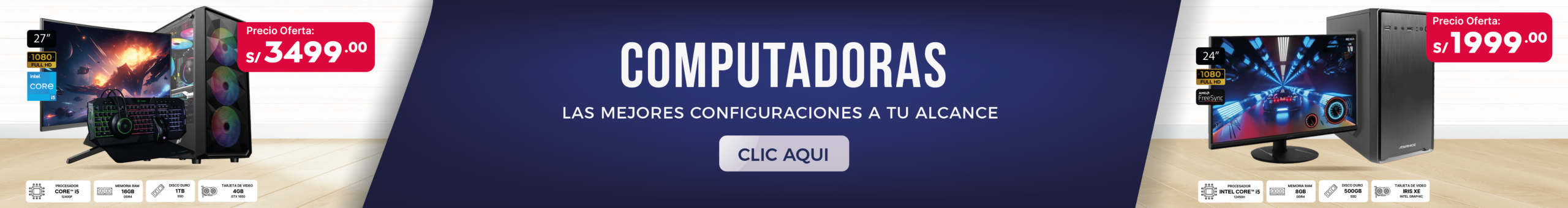 Banner promocional computadoras Julio