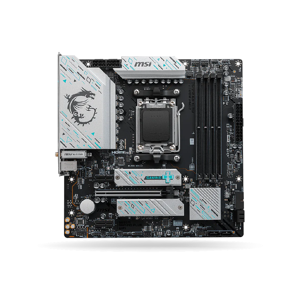 Placa MSI B650M GAMING PLUS WIFI, Socket AMD AM5, mATX, 4xDDR5 Hasta 256GB, 1x HDMI - 1x DisplayPort