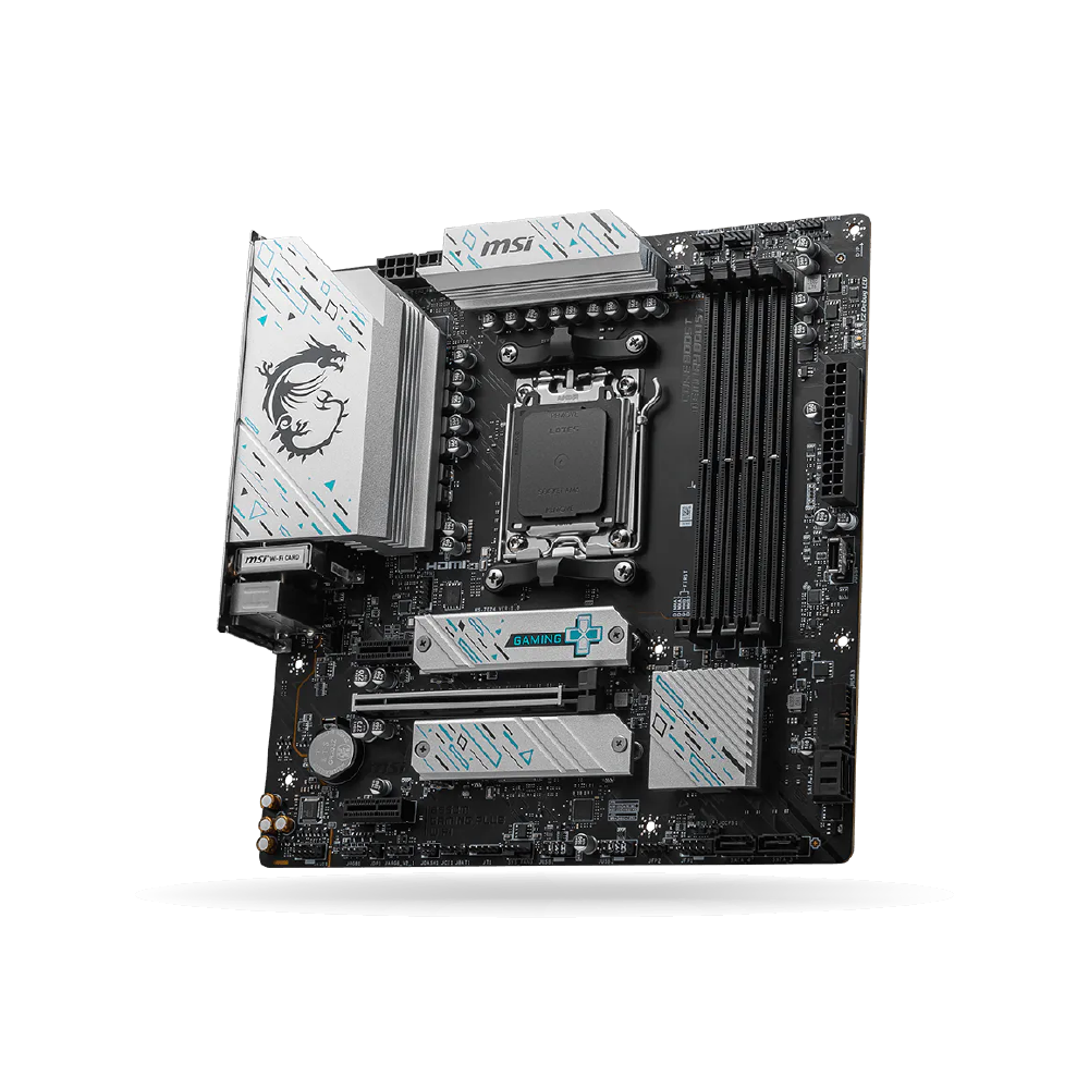Placa MSI B650M GAMING PLUS WIFI, Socket AMD AM5, mATX, 4xDDR5 Hasta 256GB, 1x HDMI - 1x DisplayPort