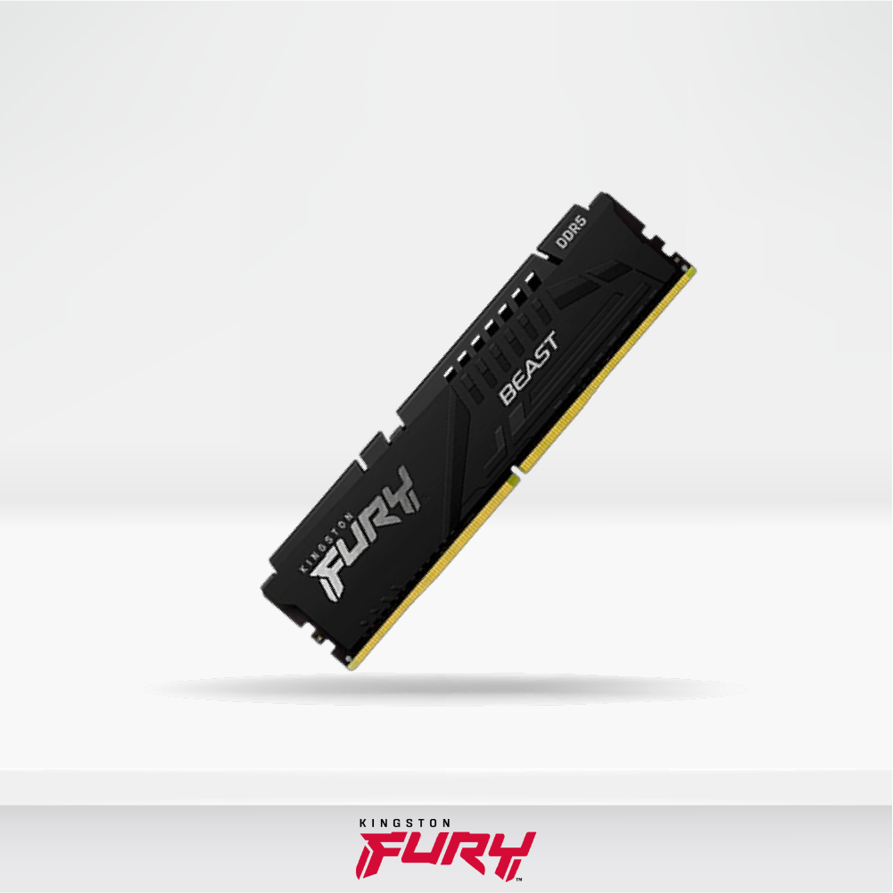 Memoria RAM Kingston Fury Beast 8GB DDR5 6000MHz, Black, Con Disipador