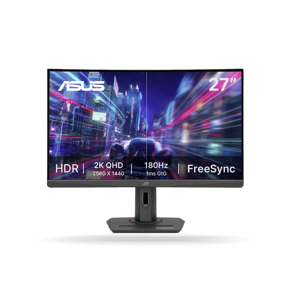 Monitor Gamer Curvo ASUS ROG Strix XG27WCS, 27" 2K QHD (2560x1440), Fast VA, Antirreflejo 180Hz - 1ms GTG, 125% sRGB, HDMI, Displayport, USB-C