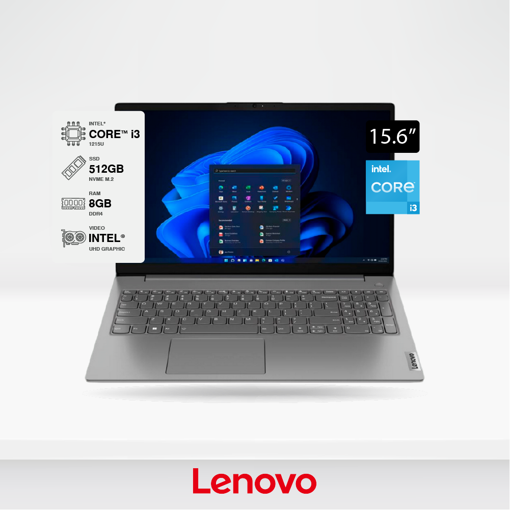 Laptop Lenovo V15 G3 15.6" INTEL CORE I3 1215U 8GB 512GB, FREE DOS