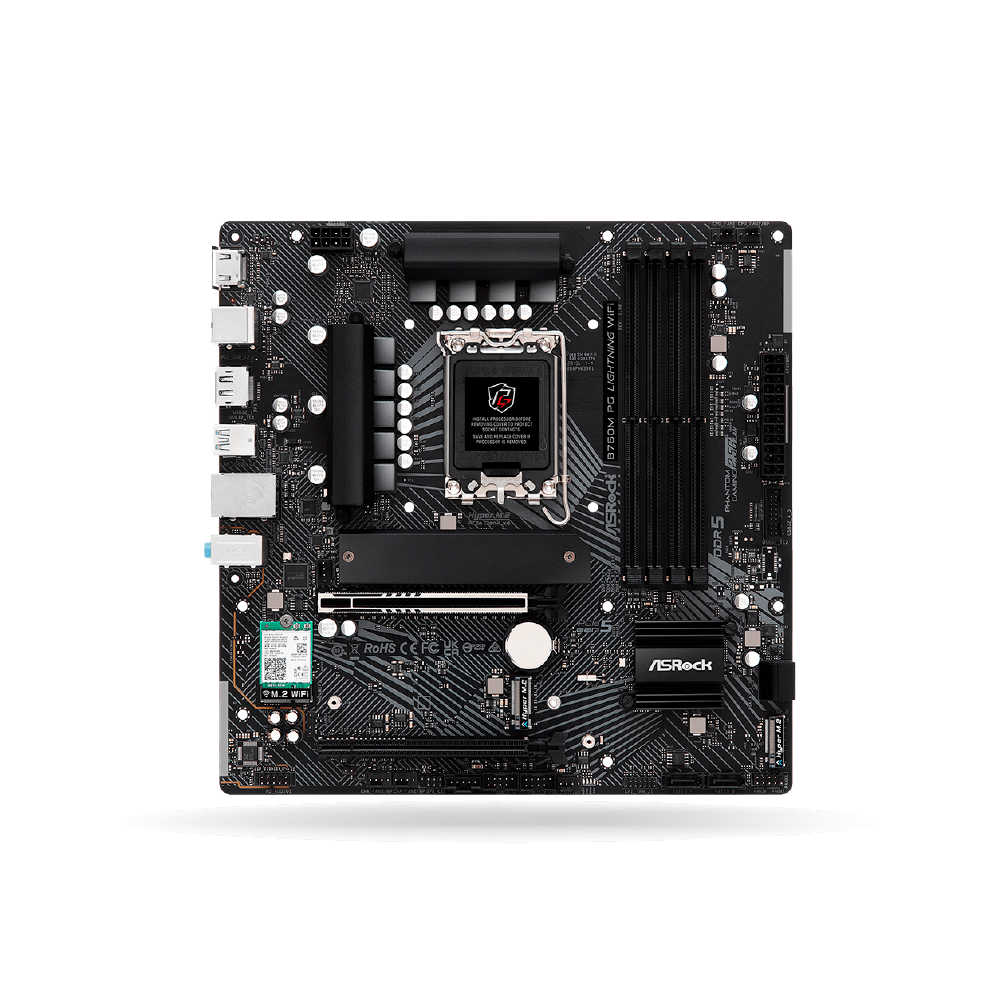 Placa ASRock B760M PG LIGHTNING WIFI, Micro ATX, 4xDDR5, Wi-Fi 6E + Bluetooth 5.3, 1xHDMI - 1xDP