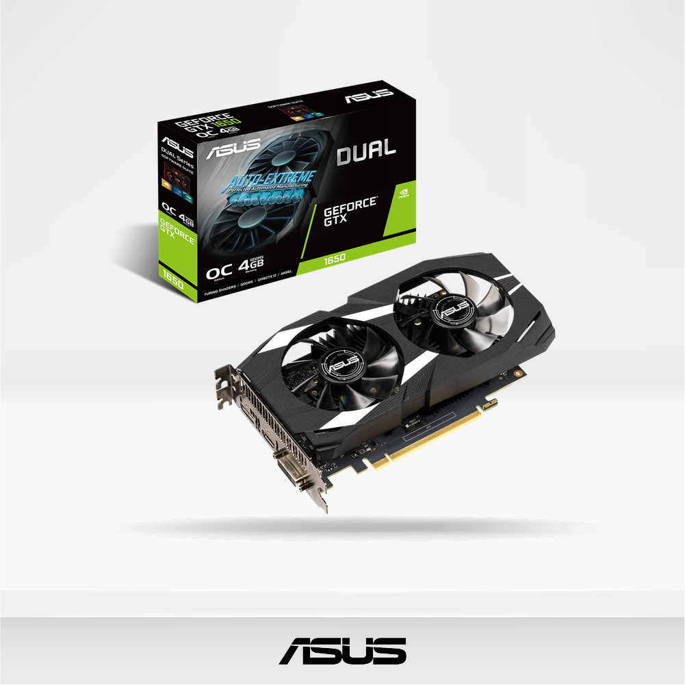 Tarjeta de Video ASUS DUAL-GTX1650-4GD6-P-EVO GTX 1650 4GB GDDR6, 1x DP, 1x HDMI, 1x DVI-D