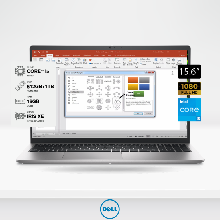 Laptop Dell Inspiron 3520, 15.6" FHD IPS, i5-1235U, 16GB DDR4, SSD M.2 512GB + 1TB SSD 2.5, FreeDOS, Silver