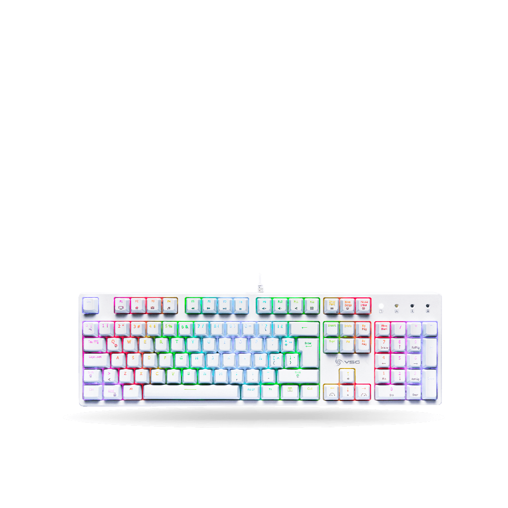 Teclado Gamer Mecanico 100% VSG ALNILAM RGB WHITE, Switch RED Kailh (VG-KM983-WHT-RED)