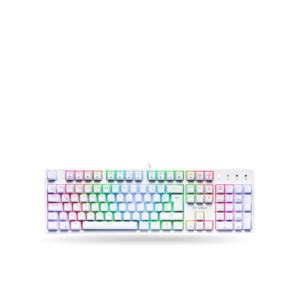 Teclado Gamer Mecanico 100% VSG ALNILAM RGB WHITE, Switch RED Kailh (VG-KM983-WHT-RED)