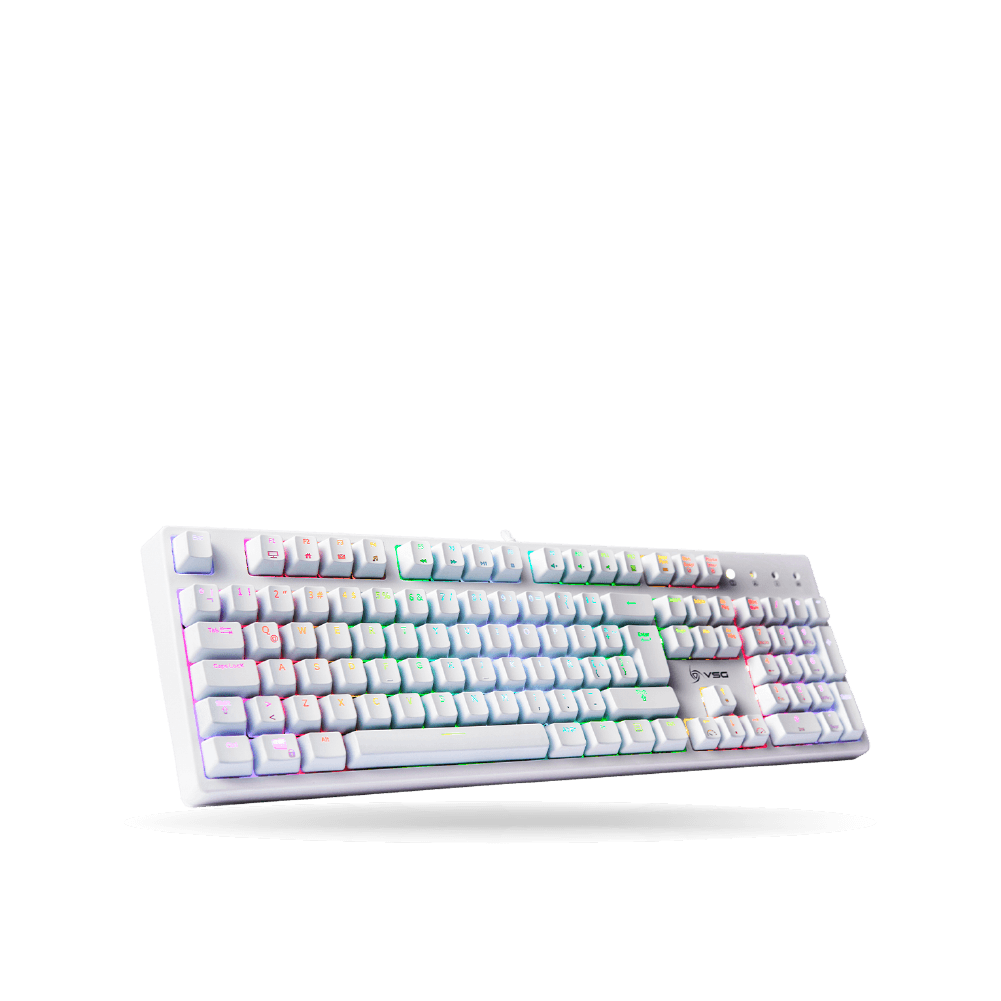 Teclado Gamer Mecanico 100% VSG ALNILAM RGB WHITE, Switch RED Kailh (VG-KM983-WHT-RED)