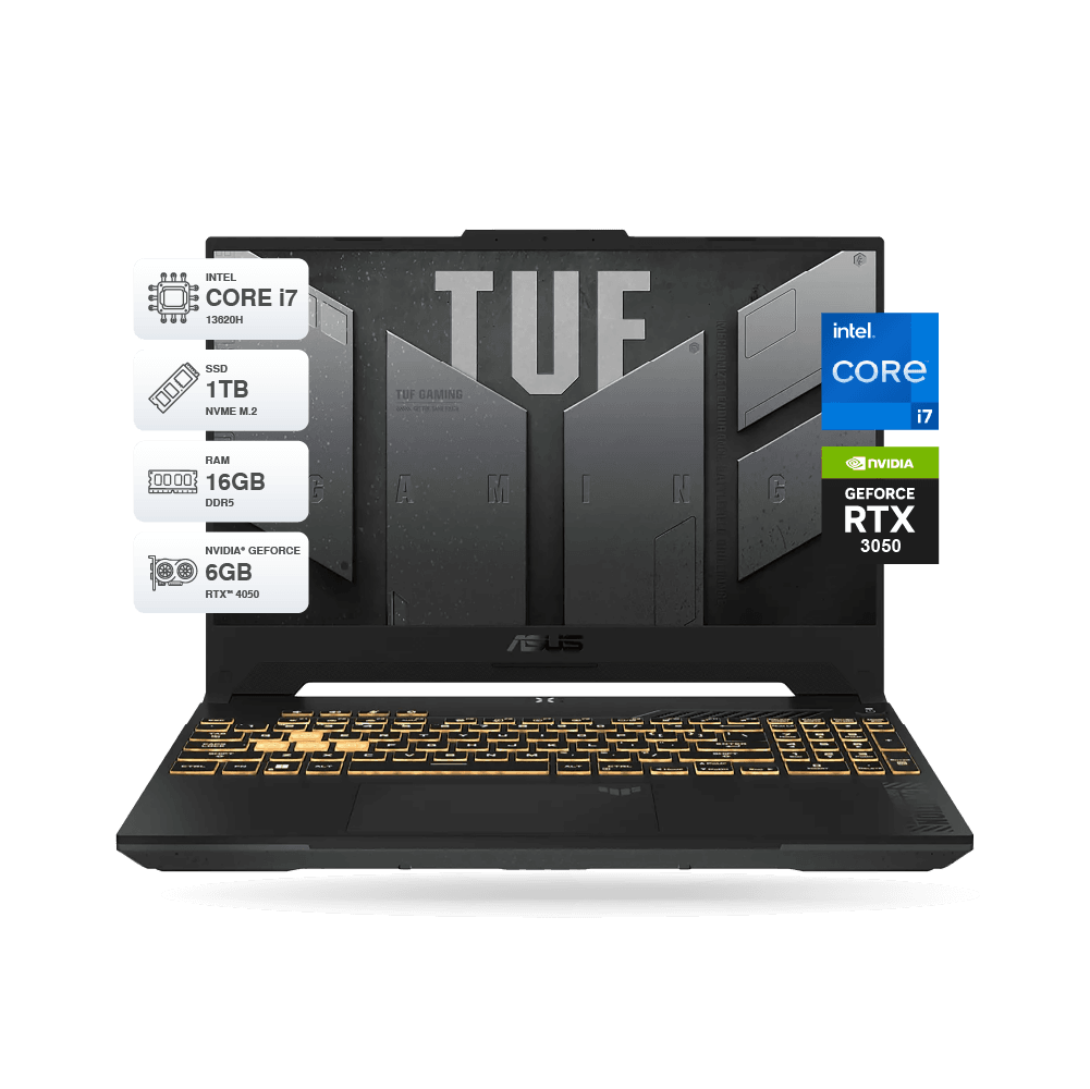 Laptop ASUS TUF F15 FX507VU, 15.6" FHD IPS, i7-13620H, 16GB DDR5, SSD 1TB M.2, Nvidia RTX 4050 6GB GDDR6, FreeDOS