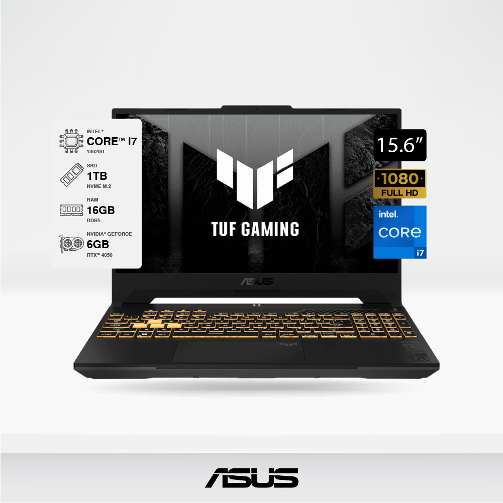 Laptop ASUS TUF F15 FX507VU, 15.6" FHD IPS, i7-13620H, 16GB DDR5, SSD 1TB M.2, Nvidia RTX 4050 6GB GDDR6, FreeDOS