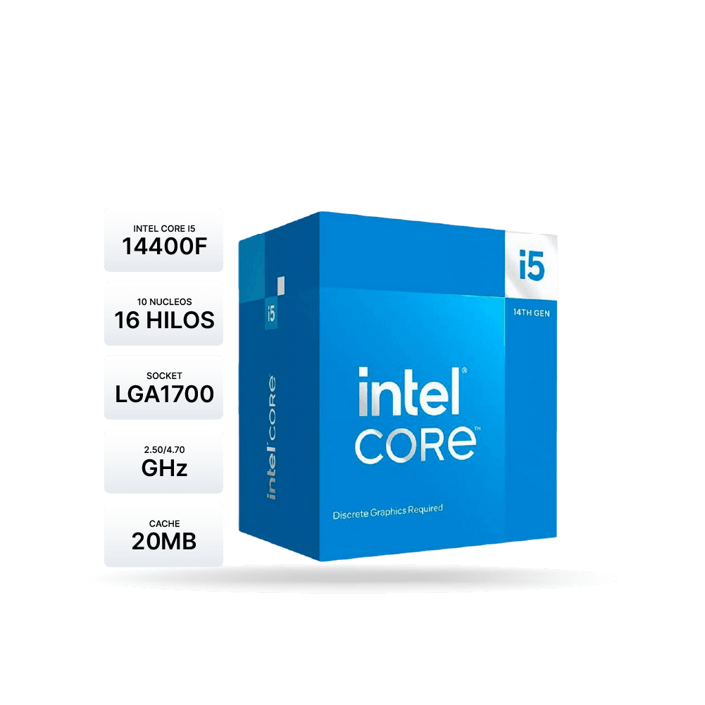 Procesador Intel Core i5-14400F 2.50/4.70GHz, 20 MB Caché, LGA1700, 65W/148W