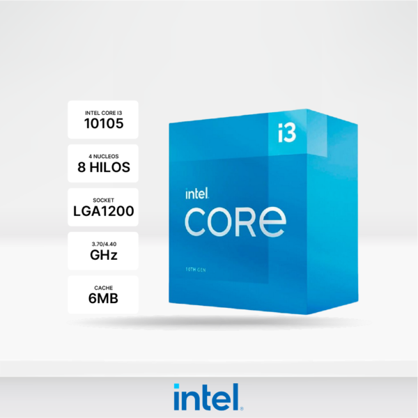 Procesador Intel Core I3-10105 3.70GHZ, 6MB Caché LGA1200 65W