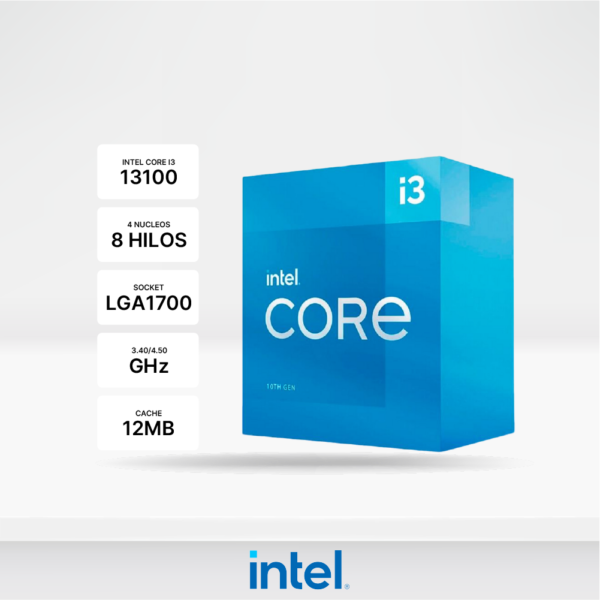 Procesador Intel Core i3-13100 3.40/4.50GHz 12MB SmartCache LGA1700